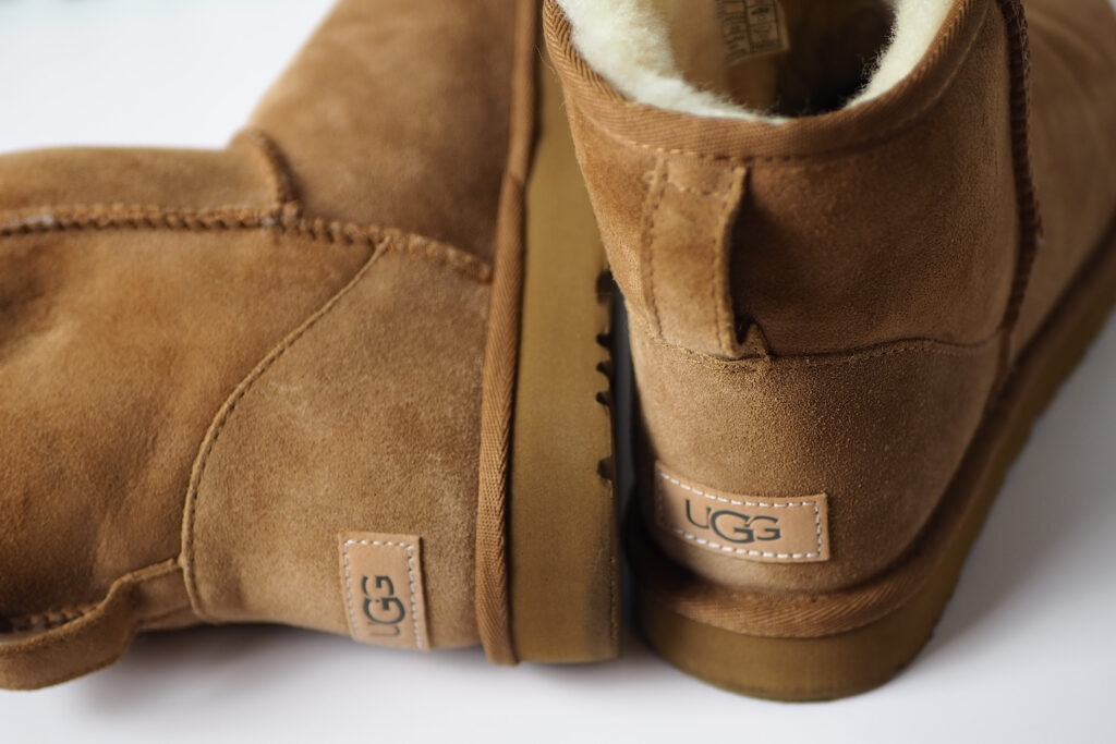 A pair of brown ugg boots